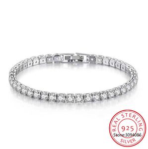 Chaîne à maillons % S925 Sterling Silver Créé Cristal Gemstone Bracelet Charme Bracelet De Mariage Fine Jewelry Wholesale Drop Shipping G230208