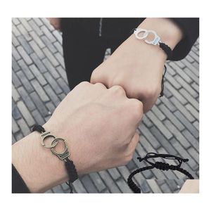 Lien chaîne vente menottes bracelet de charme réglable vintage bracelets pour hommes faits à la main couple pour femmes hommes drop livraison bijoux otqjm