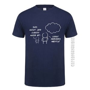 Serveurs Linux principalement nuage t-shirt été hommes O cou coton programmeur informatique t-shirt drôle homme T-shirts 210706