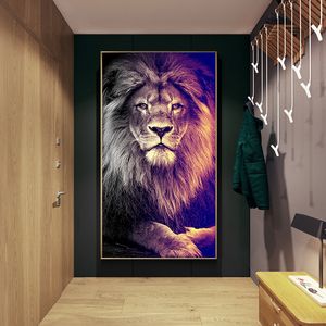 Leones animales salvajes Rey León lienzo arte pintura carteles e impresiones Cuadros pared arte imagen para sala de estar hogar Deco