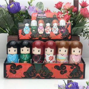 Bálsamo de labios más nuevo encantador Kimono Doll Pattern Sker Colorf Girl MAKINUS Presente para amigos Drop entrega Salud Labios de belleza DHR89
