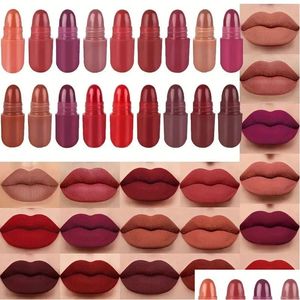 Lip Gloss 18pcs longue durée Mini Capse rouge à lèvres ensemble avec haute pigmentation et finition mate livraison directe santé beauté maquillage lèvres Dhrd3