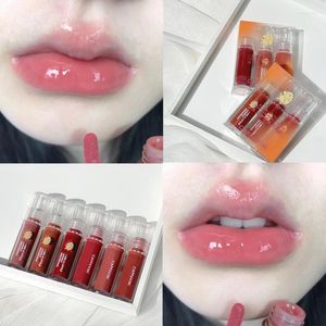 Brillant à lèvres 6 couleurs lumière miroir eau glaçure haute hydratante Sexy rouge teinte rouge à lèvres maquillage longue durée couleur antiadhésive tasse