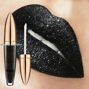 Brillo de labios marca Shimmer colores negros cosmético pigmento impermeable azul brillante brillo líquido lápiz labial kit de maquillaje