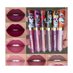 Brillo de labios Cmaadu a prueba de agua Long Last Vampire Style Matte Metal Pearlescent Skl Design Maquillaje nutritivo natural Brillo de labios al por mayor Dhwzp