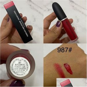 Brillo de labios Polvo de alta calidad Kiss Liquid Lipcolour Lipstick 5Ml 5 Matte Colors Drop Delivery Salud Belleza Maquillaje Labios Dhles