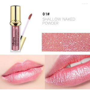 Brillant à lèvres Highlight Metallic Pearlescent Lipgloss Sexy Liquid Lipstick Glossy Long Lasting Waterproof Cosmetic Beauty Keep 24 Hours Makeup