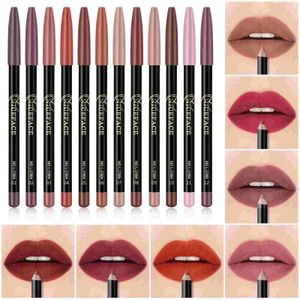 Lip Gloss Lip Liner Set Matte Lip Liner Pencil Set 2-In-1 Matte Make Up Lip Liners Crayons 12Pcs 12 Couleurs Crayon À Lèvres Maquillage Cadeau 231128