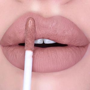 Brillo de labios mate lápiz labial desnudo 6 colores de larga duración sin marcar terciopelo rojo Sexy impermeable líquido lápices labiales maquillaje cosmético