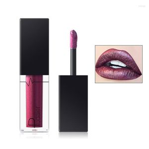 Brillo de labios Metálico 24 colores Copa antiadherente de larga duración No se desvanece Niebla completa Esmalte mate Brillante con brillo diminuto