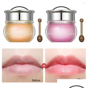 Brillo de labios Seguro Reparación de larga duración Crema para arrugas Mascarilla con cuchara Antisecado Entrega de gotas Salud Belleza Maquillaje Labios Dhmjt