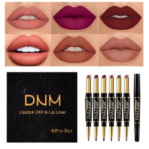 Lip Pencils 6pcs/set Double extremo Matte Lipstick Makeup Longing Dure Waterproof Lipsticks Lips Lip Pencil Woman Cosmetics Beauty Kit 231128