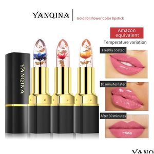 Lip Plumper Longue Durée Température Changement De Couleur Baume À Lèvres Cristal Gelée Fleur Rouge À Lèvres Brillant Transparent Hydrater Lèvres Maquillage Co Dhbve