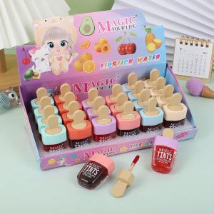 Rouge à Lèvres 24pcs Boîtes de Brillants à Lèvres de Crème Glacée Rouge à Lèvres Liquide en Gros Lip Galzed Set Teinte à Lèvres Longue Durée Rouges à Lèvres Mignons pour Filles en Vrac