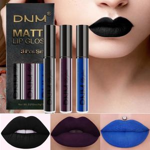 Lápiz labial 3 unids/set lápiz labial líquido resistente al agua cosmético de larga duración negro azul púrpura verde mate brillo de labios desnudo tinte de labios maquillaje 231011