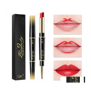 Lápiz labial Buxom Lip Gloss 2 en 1 Stick Lipliner Organizador Doble cabeza giratoria Impermeable Profesional 14 colores Maquillaje al por mayor Bea Dhvro