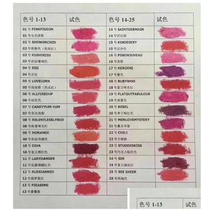 Lipstick Matte M Maquillage Luster Retro Repsticks Frost Y 3G 25 Couleurs avec nom d'anglais Avoir une boîte noire Livraison Health Beauty Lips Dhg5e