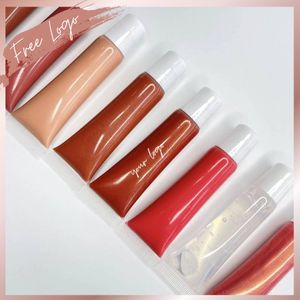 Lipstick Lip Gloss Lip Gloss Nude Colors Pigmented Wholesale privado impreso en el paquete 15 ml Squeeze Tube Vegan Cruelty Free 230816