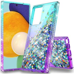 Liquid Glitter Diamond Cases Pour Samsung A52 5G 4G Hybrid Hard PC Soft TPU Housse de protection antichoc