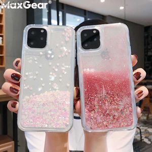 Liquid Quicksand Bling Glitter Phone Case pour iPhone 14 13 12 11 Pro Max XS X XR 6 6S 8 7 Plus 5 5S SE Water Shine Silicon Cover L230619