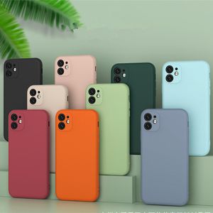 Silicone Liquide Full Body Phone Cases Couverture Pour iPhone 13 12 Mini Pro Max 11 X XS XR 8 7 Plus Soft TPU Téléphone Portable Case DHL
