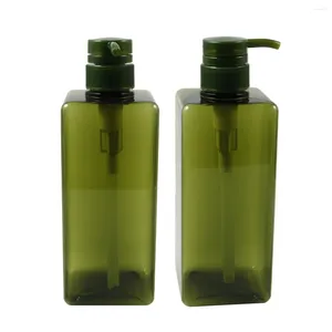 Dispensador de jabón líquido 650 ml de champú Bottle con bomba para detergente Lotión de lavado de carrocería (verde oscuro)