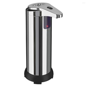 Dispensador de jabón líquido automático de acero inoxidable con Sensor de movimiento infrarrojo actualizado Base impermeable adecuado para baño y cocina