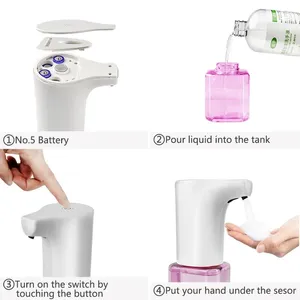 Dispensateur de savon liquide Home Bathroom Hand Dasizer Automatic Capteur Smart Mousse Punch-Free Small Machine à laver