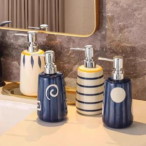 Distributeur de savon liquide de Style japonais, bouteille de Lotion en céramique pour toilettes, salle de bain, corps, mains, shampoing à pression domestique