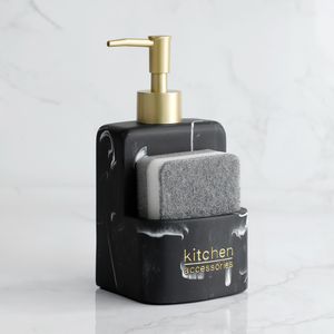 Dispensador de jabón líquido Fregadero de la cocina Encimera Bomba de mano Botella Caddy Soporte de esponja Mostrador de baño Almacenamiento y organización 221124