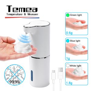 Liquid Soap Dispenser Temea Touchless Soap Foam Dispenser Automatic Soap Dispenser USB Smart Foam Machine Infrared Liquid Soap Pump Hand Sanitizer 230629