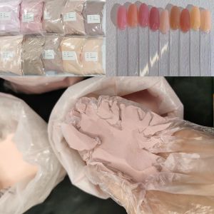 Liquides 3 en1 120g poudre de ongles nude poudre de trempage acrylique rose brun pour extension Salon bricolage Nails français design poudre de poudre