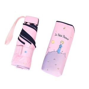 LISM Cartoon Little Prince Paraguas Lluvia Mujeres Paraguas plegables Mujer Sunny Parasol Lovely Paraguas Mini Pocket Umbrella 211124