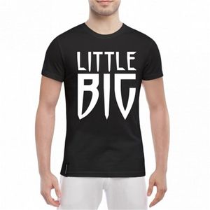 Little Big Band Style russe noir été coton hommes t-shirt mâle t-shirt haut 210716