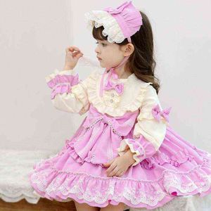 Bambine manica lunga vintage Lolita Princess Dress Baby Girl capodanno abiti natalizi abiti da neonato spagnoli G1129