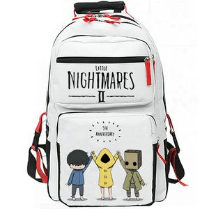 Sac à dos Little Nightmares Sac à dos Hunger I Le sac d'école Maw Sac à dos imprimé Sac à dos décontracté Sac à dos blanc noir