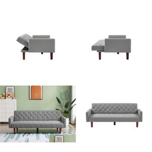 Muebles de sala de estar, sofá con respaldo capitoné de fábrica, cama convertible de mediados de siglo para entrega en casa y jardín gris, Dhxsa