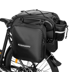 Sac de siège arrière à vélo imperméable Lixada Sac à tronc de vélos 3-en-1 avec 2 sacs suspendus à vélo de cargaison de cargaison sac de bagages Pannier 240418