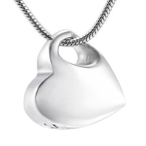 LKJ9960 Tone argenté Blank Heart Cremation Pendentif Hold Love One Ashes Memorial Urn Locket Funeral Casket for Human Ashes266a