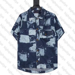 LL Cheminée Casual Shirt Shirt High Quality Brand Spring / Summer New Denim Short Sleeve Polydoule Casual Shirt for Men and Women Livraison gratuite