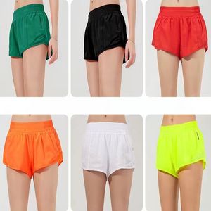 Ll Shorts à faible hauteur de hauteur à chaud Sourts de yoga à séchage rapide respirant les poches de rente à glissière courte à glissière cachée