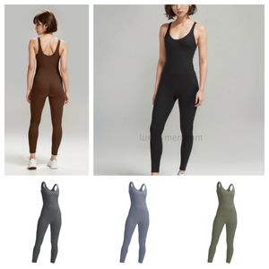 LL Collants pour Femmes Yoga Combinaison Athlétique Une combinaison athlétique athlétique à séchage rapide Combinaison athlétique sans manches Fitness Casual Printemps/Été