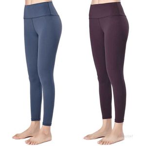 LL Femmes pantalons de yoga leggings taille haute vêtements d'entraînement noir rose couleur unie course vêtements de sport élastique Fitness Lady pantalons de sports de plein air tenue prana IY8I 8DUB