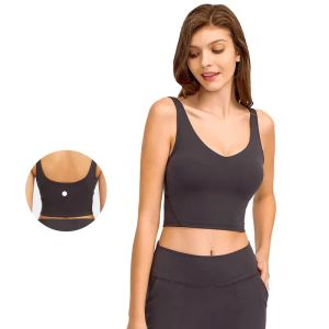 LL Soutien-Gorge de Yoga pour Femmes Débardeur d'été en Forme de U sans Anneau en Acier Coussin de Poitrine intégré Sports Lu U Soutien-Gorge pour Femmes Gym sans Manches Fitness Yoga Tops