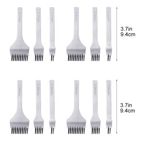 LMDZ 3pcs/set Herramienta de punzón de costura Pango de punta de costura Herramientas de manualidades de cuero Terrátil de cortador plano de estilo plano