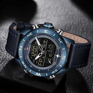 LMJLI - Relojes para hombre de primeras marcas NAVIFORCE Reloj deportivo de moda para hombre Reloj de cuarzo resistente al agua Reloj de pulsera militar con caja a la venta