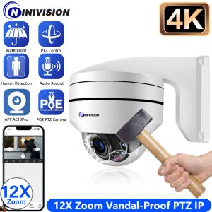 Verrouiller HD 4K 8MP 12X Zoom optique IR IR SMART CCTV Sécurité PTZ POE DOME 8.0MP VIDEO VIDEO