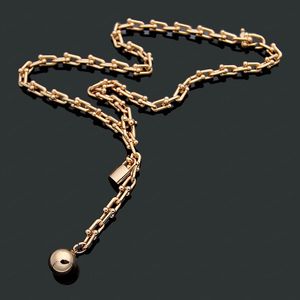 collar de bloqueo diseñador collar en forma de U conjunto colgante redondo moda original regalo de joyería femenina clásica con caja