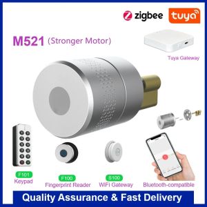 Verrouillage wehere M521 Tuya Zigbee Smart Door Lock Motor Motor Empreinte Lock pour la porte 50100mmthickess Remote Control Electronic Lock