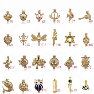 Médaillons Oyster Pearl Golden Tone Médaillon Cages Pendentif Diy Jewery Drop Delivery Bijoux Colliers Pendentifs Dhbfv